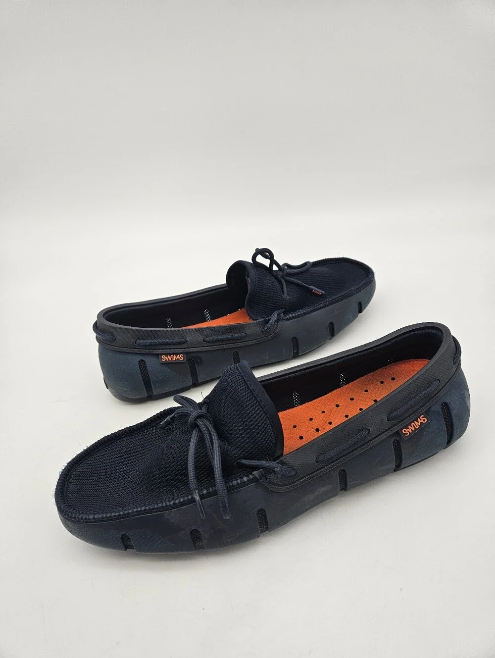 SWIMS Braided Lace Loafer Water Boat Shoes Mens 10 Navy Blue Preppy 21284-578